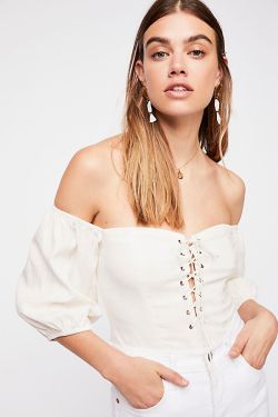 Free people off the shoulder lace up.jpeg